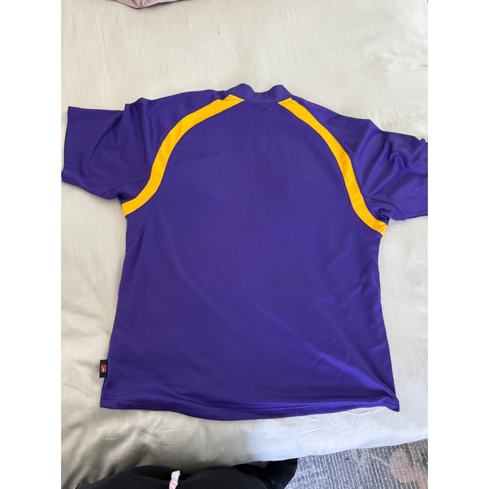 Nike Team LSU Tigers Mock Neck Shirt XL Purple Gold Vintage Dri-Fit Jersey Top - Picture 6 of 7